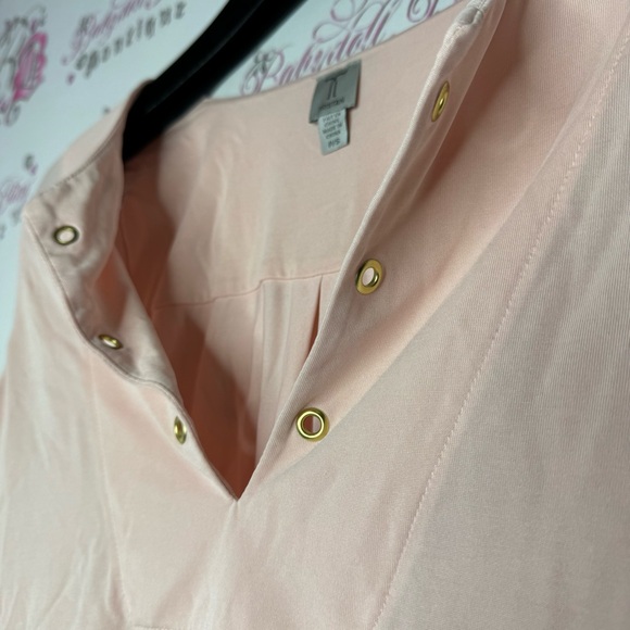 Tristan tank top light pink peach open front with gold hardware rings cute soft - Picture 5 of 8